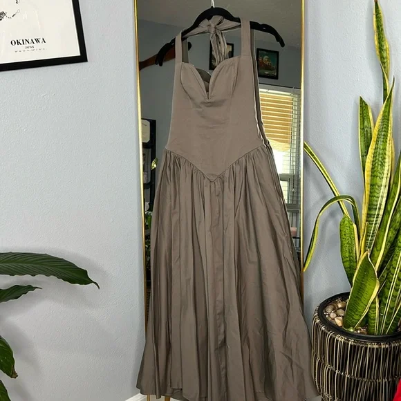 House of CB ‘Coquette' Smoke Halter Midi Dress NWOT - Picture 8 of 11